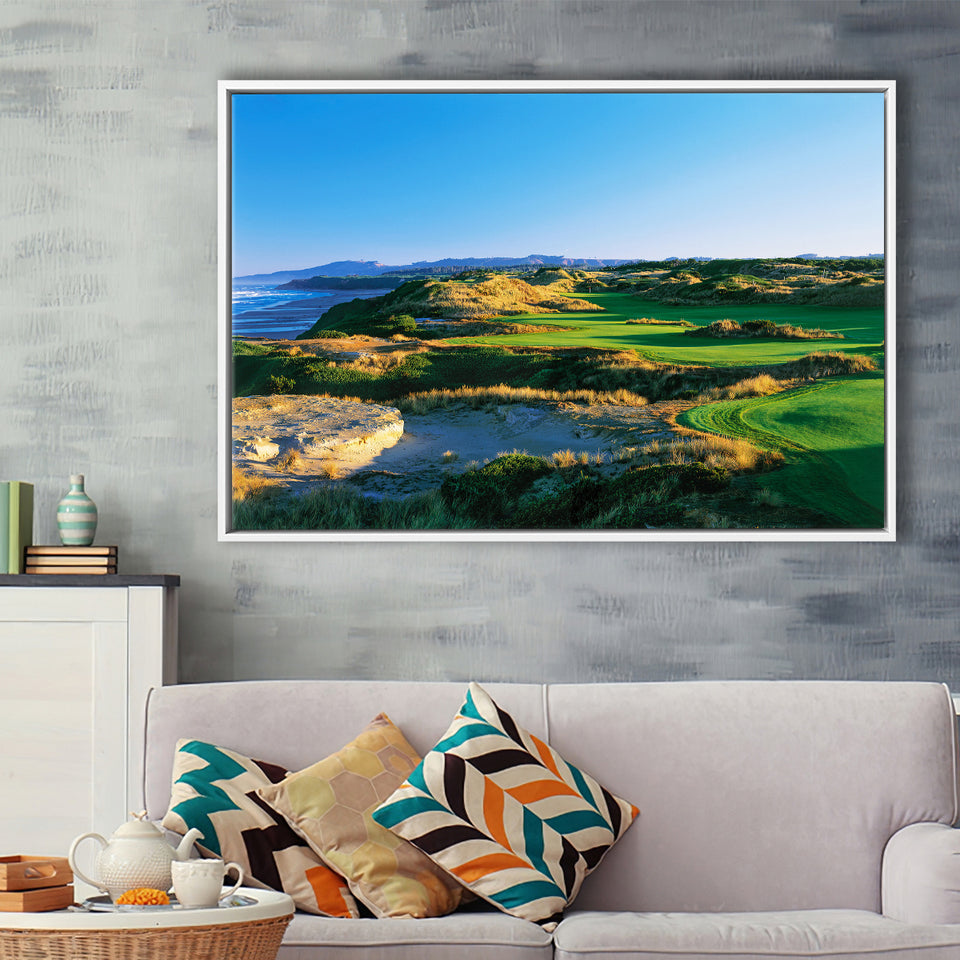 Bandon Dunes Hole 05, Bandon, Oregon, Golf Art Print, Framed Canvas Prints Wall Art Decor, Floating Frame