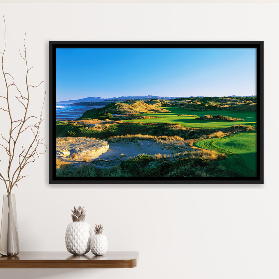 Bandon Dunes Hole 05, Bandon, Oregon, Golf Art Print, Framed Canvas Prints Wall Art Decor, Floating Frame