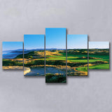 Bandon Dunes Hole 05, Bandon, Oregon, Golf Art Print, 5 Panels Canvas Prints Wall Art Decor