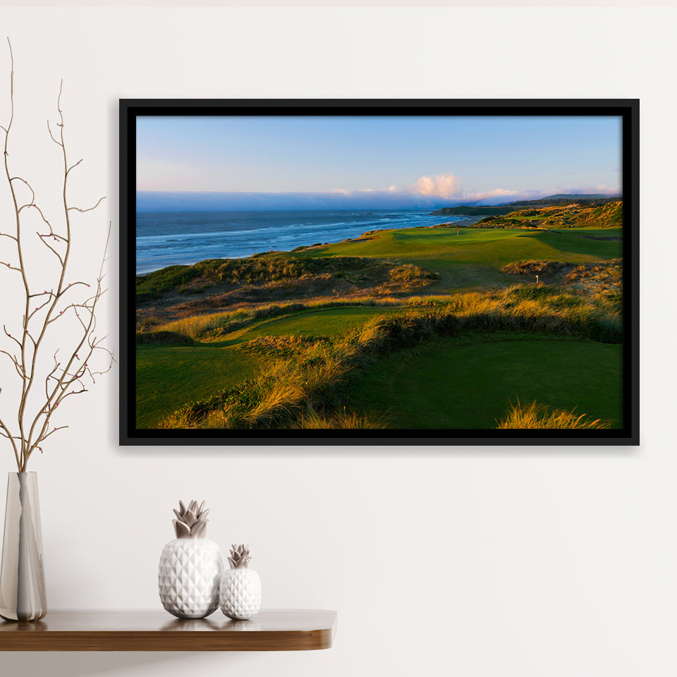 Bandon Dunes Hole 06, Bandon, Oregon, Golf Art Print, Framed Canvas Prints Wall Art Decor, Floating Frame