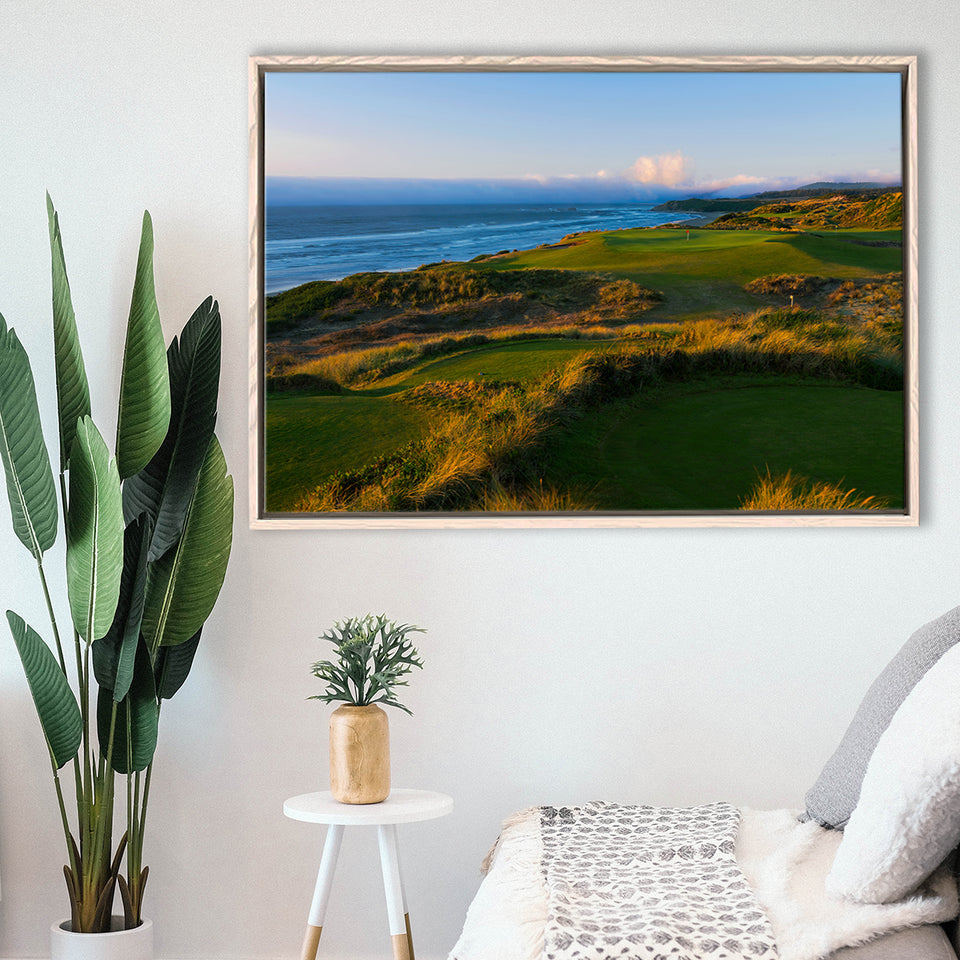 Bandon Dunes Hole 06, Bandon, Oregon, Golf Art Print, Framed Canvas Prints Wall Art Decor, Floating Frame