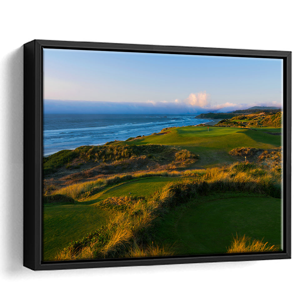 Bandon Dunes Hole 06, Bandon, Oregon, Golf Art Print, Framed Canvas Prints Wall Art Decor, Floating Frame