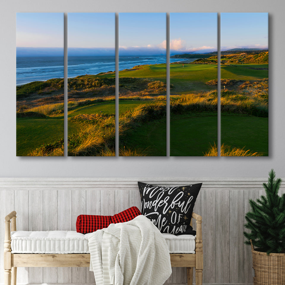 Bandon Dunes Hole 06, Bandon, Oregon, 5 Panels Extra Large Canvas Prints Wall Art Decor