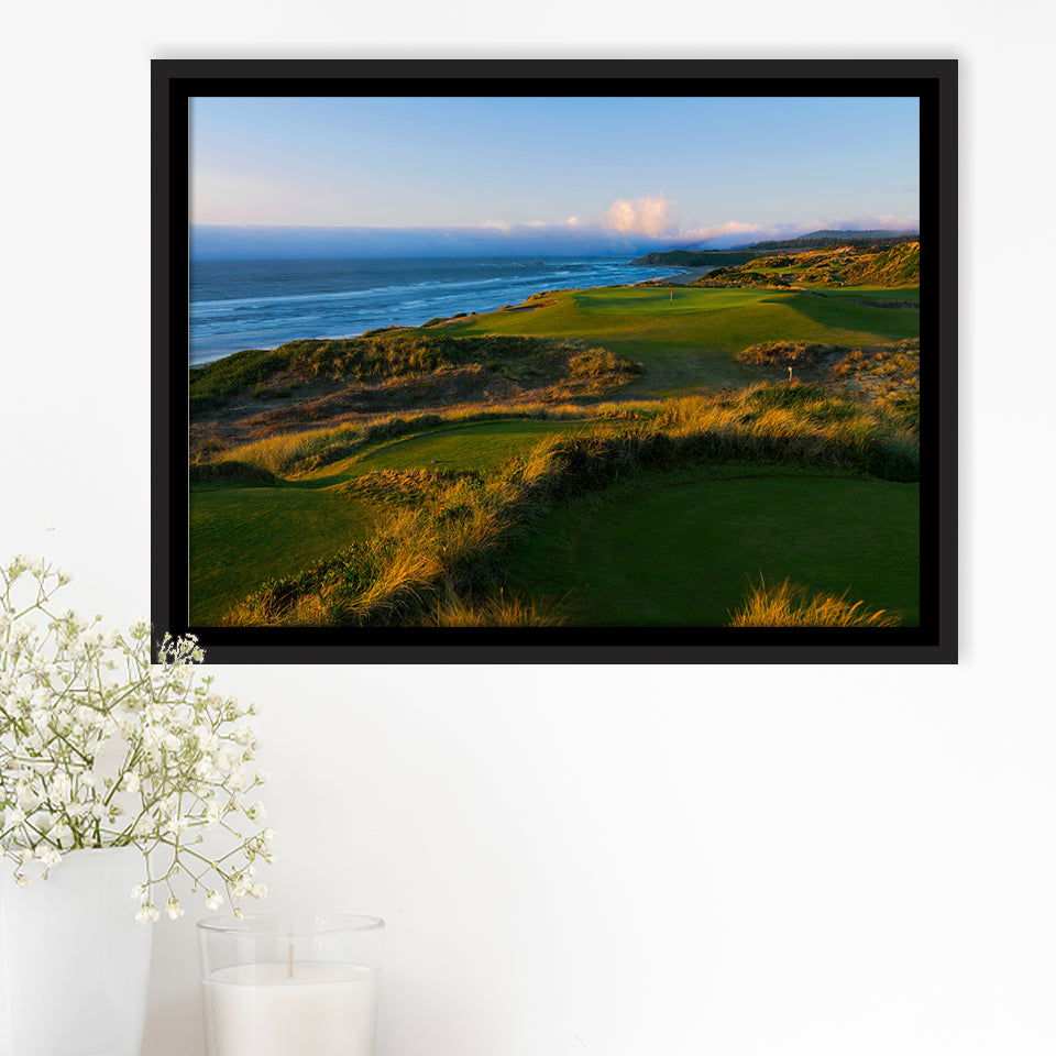 Bandon Dunes Hole 06, Bandon, Oregon, Golf Art Print, Framed Canvas Prints Wall Art Decor, Floating Frame