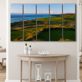 Bandon Dunes Hole 06, Bandon, Oregon, 5 Panels Extra Large Canvas Prints Wall Art Decor