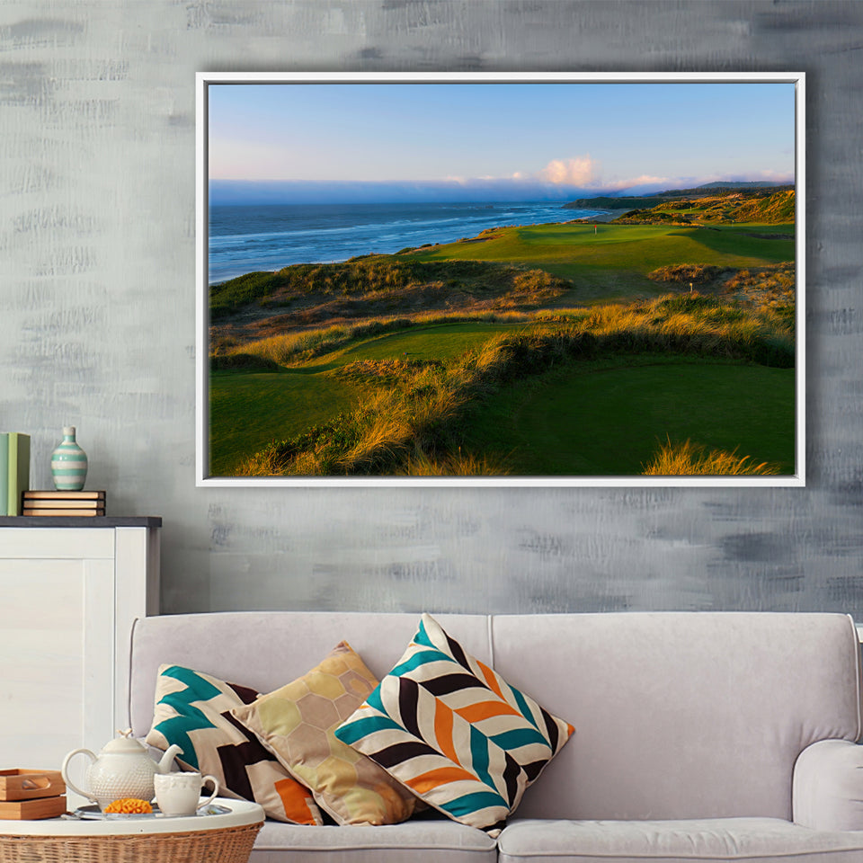 Bandon Dunes Hole 06, Bandon, Oregon, Golf Art Print, Framed Canvas Prints Wall Art Decor, Floating Frame
