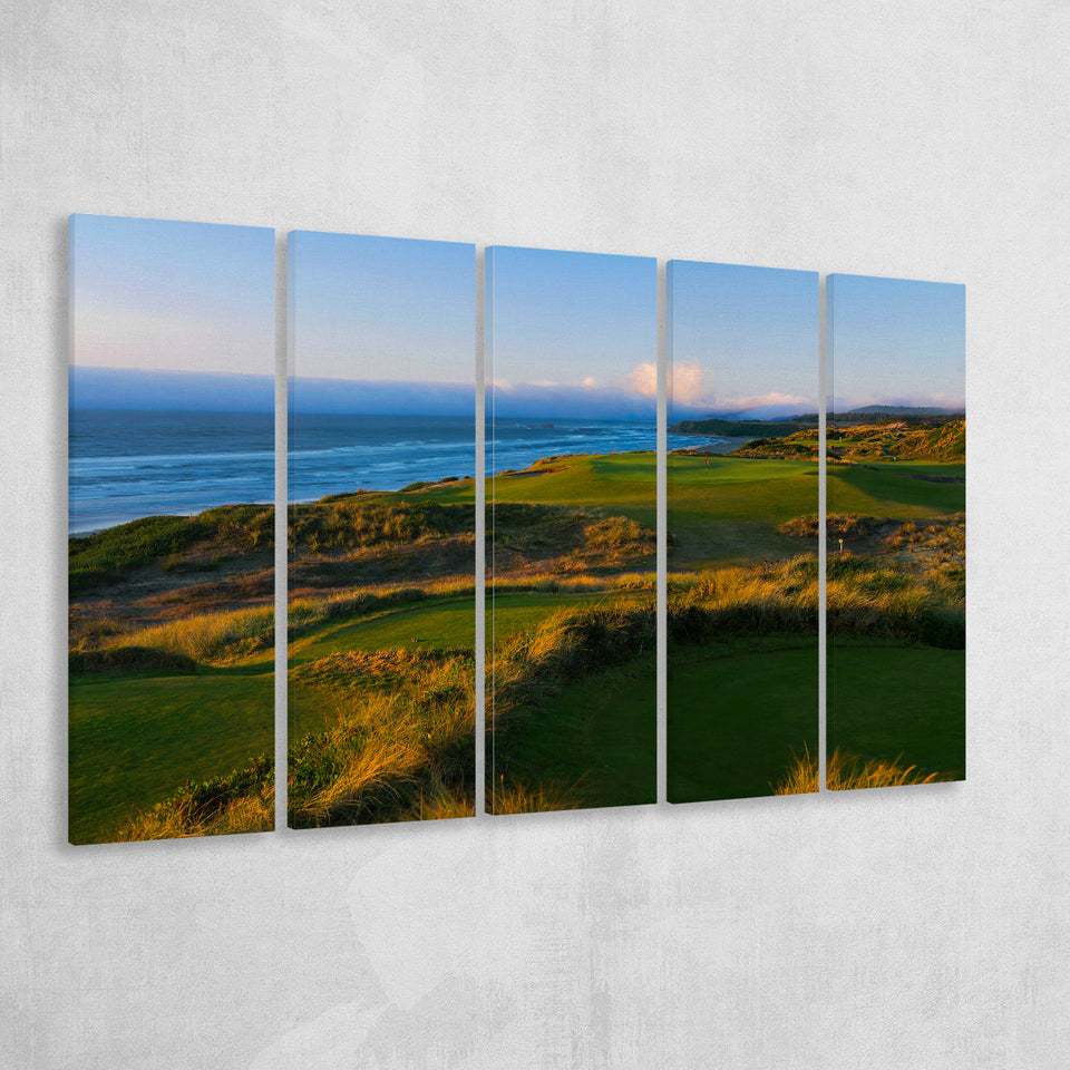 Bandon Dunes Hole 06, Bandon, Oregon, 5 Panels Extra Large Canvas Prints Wall Art Decor