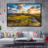 Bandon Preserve Golf Course Hole 11 Sunset 2, Golf Art Print, Framed Canvas Prints Wall Art Decor, Floating Frame