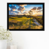 Bandon Preserve Golf Course Hole 11 Sunset 2, Golf Art Print, Framed Canvas Prints Wall Art Decor, Floating Frame