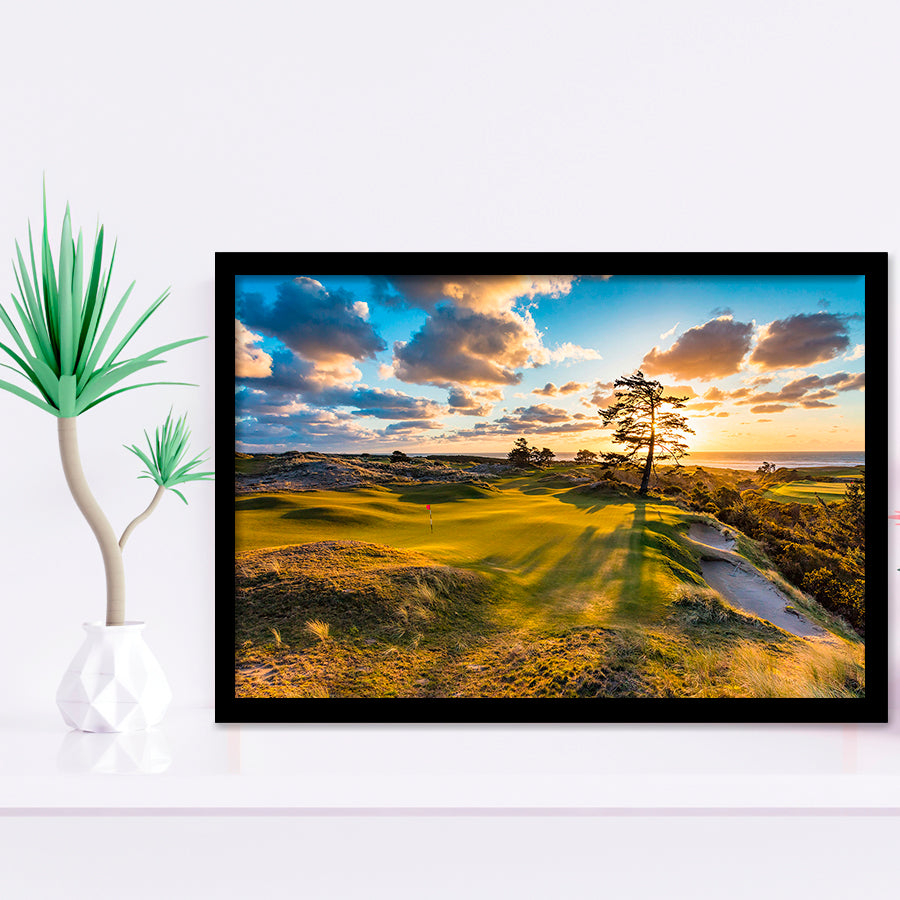Bandon Preserve Golf Course Hole 11 Sunset 2, Golf Sport Print, Golf Lover, Framed Art Prints Home Decor