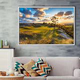 Bandon Preserve Golf Course Hole 11 Sunset 2, Golf Art Print, Framed Canvas Prints Wall Art Decor, Floating Frame