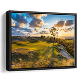 Bandon Preserve Golf Course Hole 11 Sunset 2, Golf Art Print, Framed Canvas Prints Wall Art Decor, Floating Frame