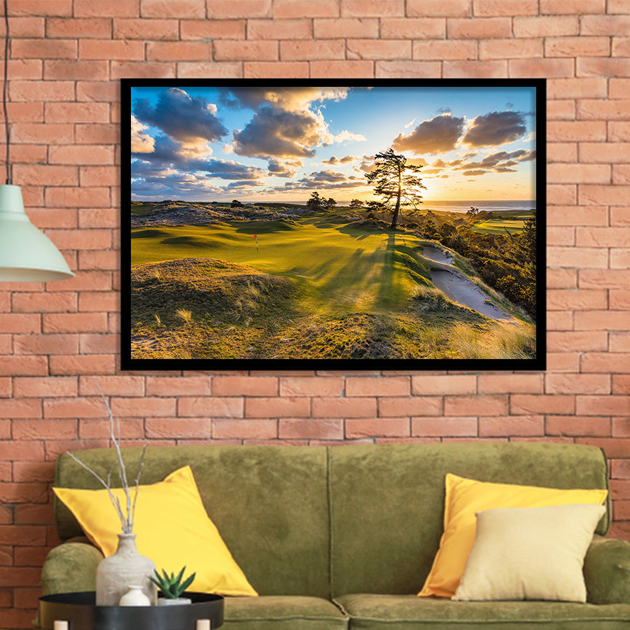 Bandon Preserve Golf Course Hole 11 Sunset 2, Golf Sport Print, Golf Lover, Framed Art Prints Home Decor