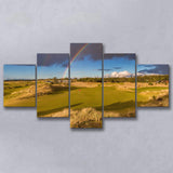Bandon Preserve Golf Course, Hole 1 Rainbow, Golf Art Print, 5 Panels Canvas Prints Wall Art Decor