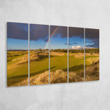 Bandon Preserve Golf Course, Hole 1 Rainbow, 5 Panels Extra Large Canvas Prints Wall Art Decor