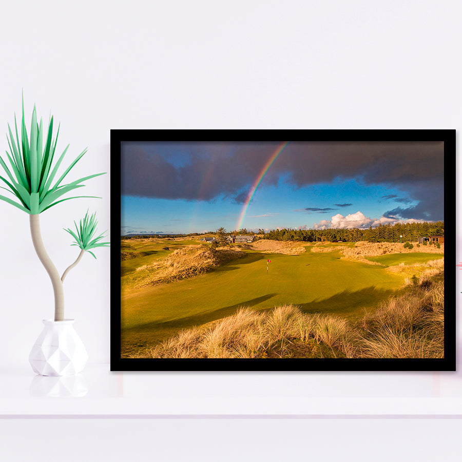 Bandon Preserve Golf Course, Hole 1 Rainbow, Golf Sport Print, Golf Lover, Framed Art Prints Home Decor