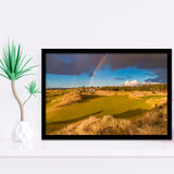 Bandon Preserve Golf Course, Hole 1 Rainbow, Golf Sport Print, Golf Lover, Framed Art Prints Home Decor