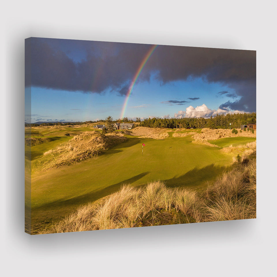 Bandon Preserve Golf Course, Hole 1 Rainbow, Golf Art Print, Golf Lover, Canvas Prints Wall Art Decor