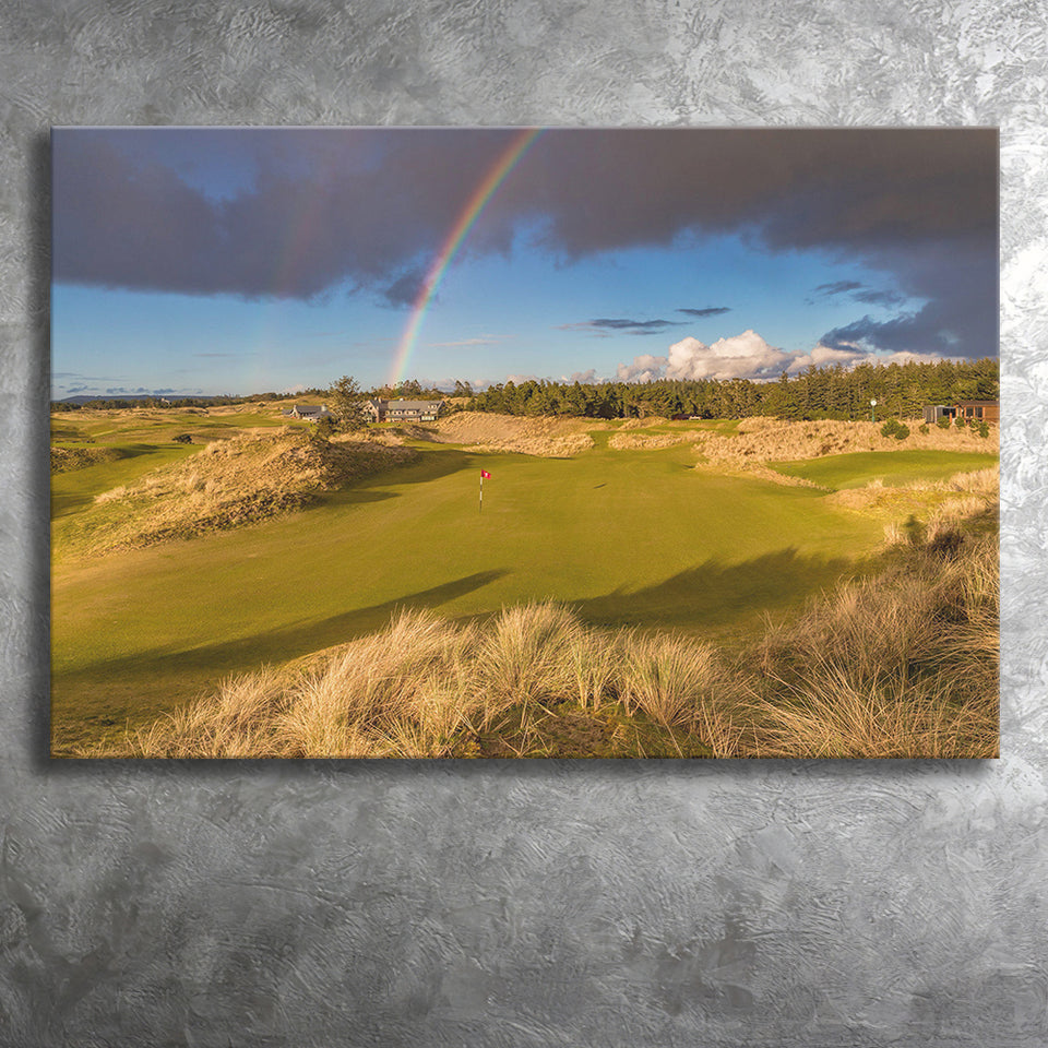 Bandon Preserve Golf Course, Hole 1 Rainbow, Golf Art Print, Golf Lover, Canvas Prints Wall Art Decor