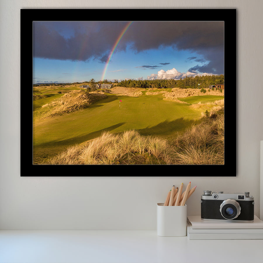 Bandon Preserve Golf Course, Hole 1 Rainbow, Golf Sport Print, Golf Lover, Framed Art Prints Home Decor