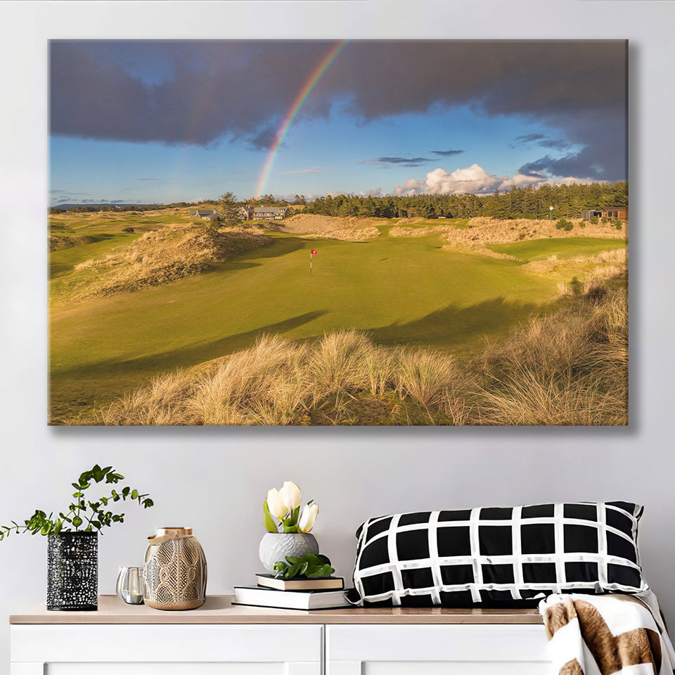 Bandon Preserve Golf Course, Hole 1 Rainbow, Golf Art Print, Golf Lover, Canvas Prints Wall Art Decor