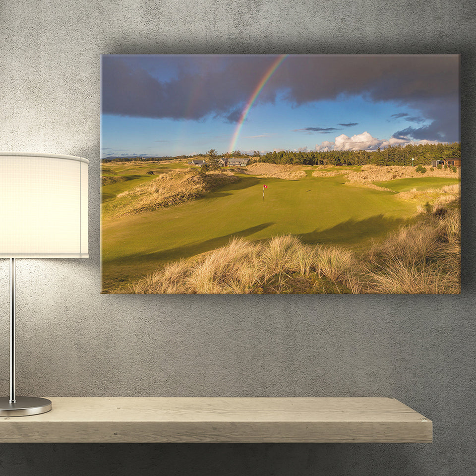 Bandon Preserve Golf Course, Hole 1 Rainbow, Golf Art Print, Golf Lover, Canvas Prints Wall Art Decor