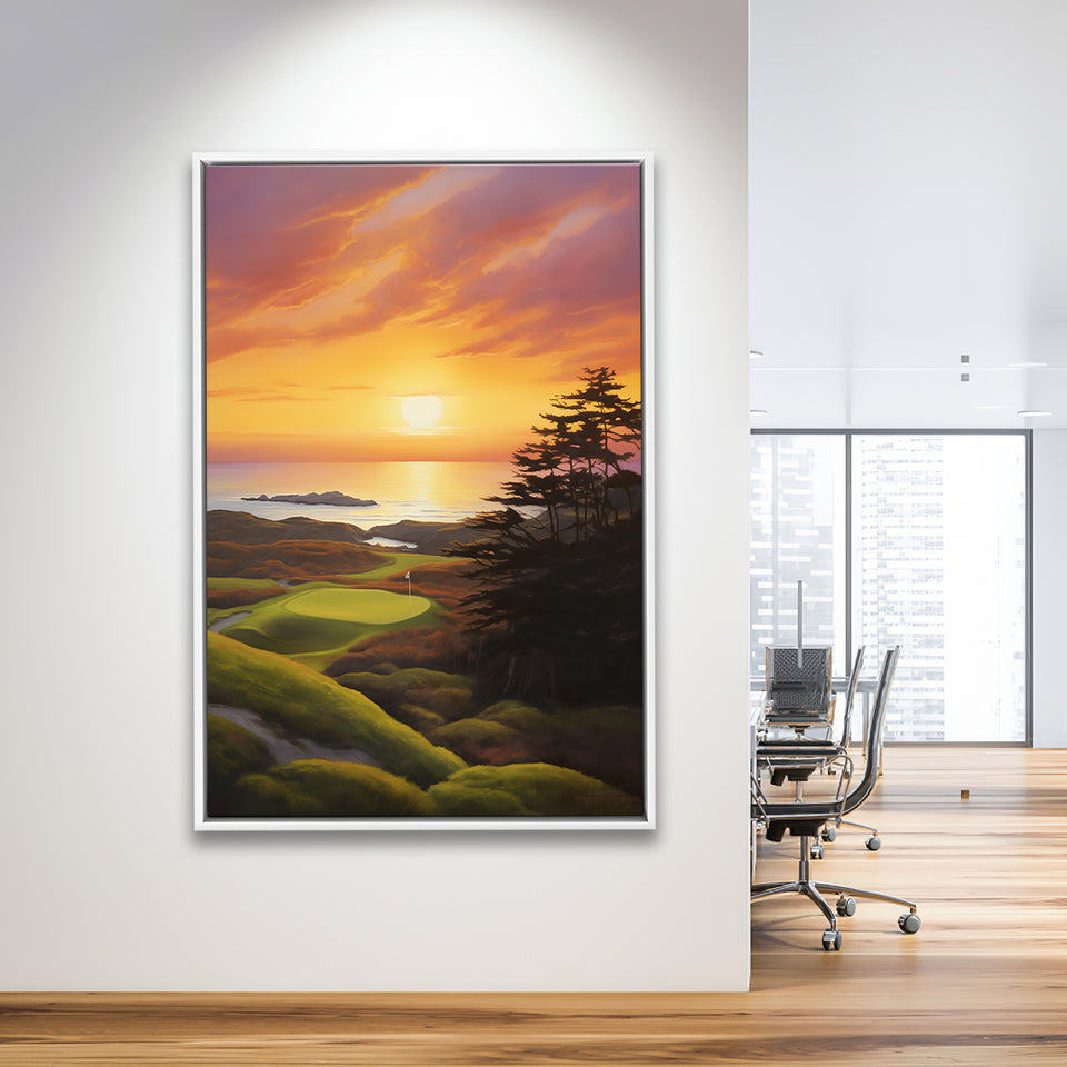 Bandon Preserve Golf Course Painting Art,Framed Canvas Prints,Floating Frame, Wall Art Home Decor