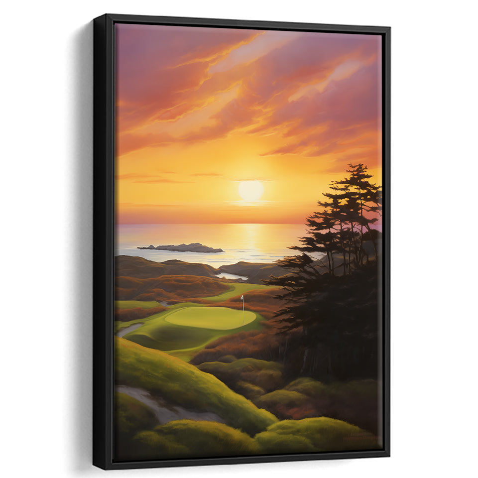 Bandon Preserve Golf Course Painting Art,Framed Canvas Prints,Floating Frame, Wall Art Home Decor