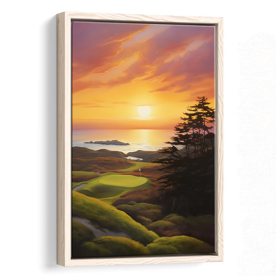 Bandon Preserve Golf Course Painting Art,Framed Canvas Prints,Floating Frame, Wall Art Home Decor