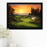 Bandon Preserve Golf Course Sunset Painting, Framed Canvas Prints Wall Art Decor, Floating Frame