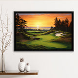 Bandon Preserve Golf Course Sunset Painting, Framed Canvas Prints Wall Art Decor, Floating Frame