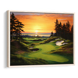 Bandon Preserve Golf Course Sunset Painting, Framed Canvas Prints Wall Art Decor, Floating Frame
