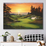 Bandon Preserve Golf Course Sunset Painting Canvas Prints Wall Art, Painting Art Home Decor