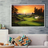 Bandon Preserve Golf Course Sunset Painting, Framed Canvas Prints Wall Art Decor, Floating Frame