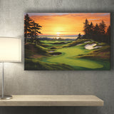Bandon Preserve Golf Course Sunset Painting Canvas Prints Wall Art, Painting Art Home Decor
