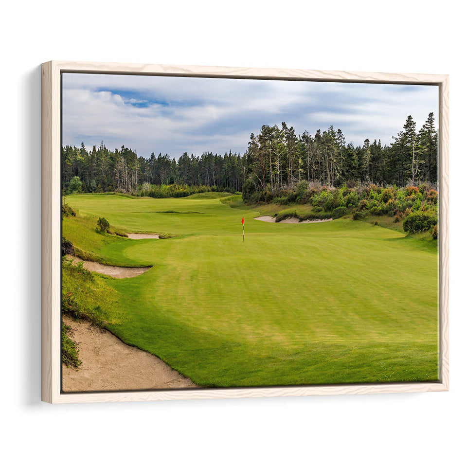 Bandon Trails Golf Course, Hole 15, Golf Art Print, Framed Canvas Prints Wall Art Decor, Floating Frame