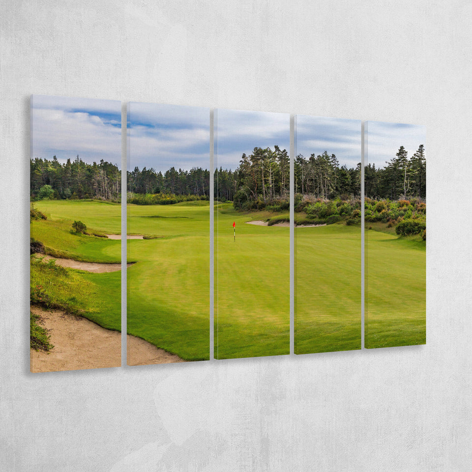 Bandon Trails Golf Course, Hole 15, 5 Panels Extra Large Canvas Prints Wall Art Decor