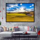 Bandon Trails Golf Course, Hole 18, Golf Art Print, Framed Canvas Prints Wall Art Decor, Floating Frame