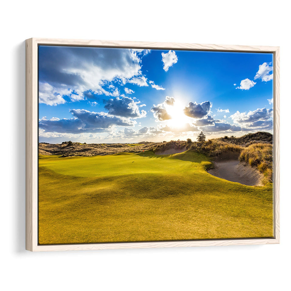 Bandon Trails Golf Course, Hole 18, Golf Art Print, Framed Canvas Prints Wall Art Decor, Floating Frame