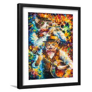Banjo Music Of Cats Wall Art Print - Framed Art, Framed Prints, Painting Print