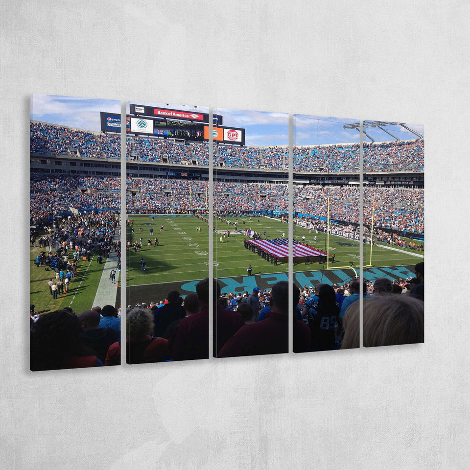 Bank Of America Stadium Canvas Prints Carolina Panthers Wall Art,Multi Panels B,Sport Stadium Art Prints, Fan Gift