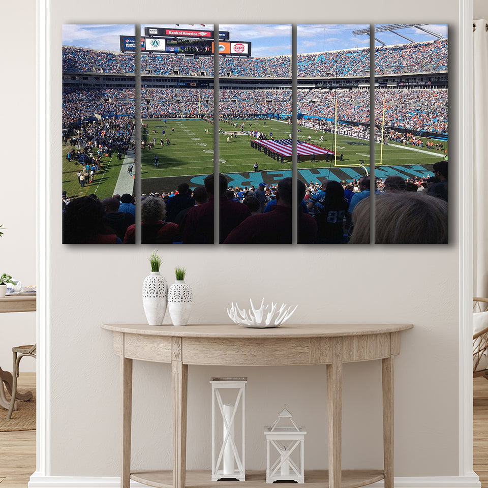 Bank Of America Stadium Canvas Prints Carolina Panthers Wall Art,Multi Panels B,Sport Stadium Art Prints, Fan Gift