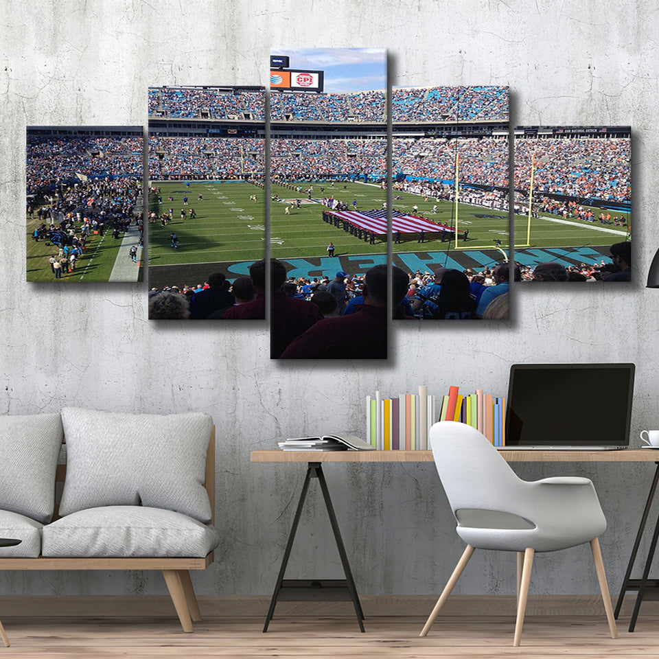 Bank Of America Stadium Canvas Prints Carolina Panthers Wall Art,Multi Panels,Sport Stadium Art Prints, Fan Gift