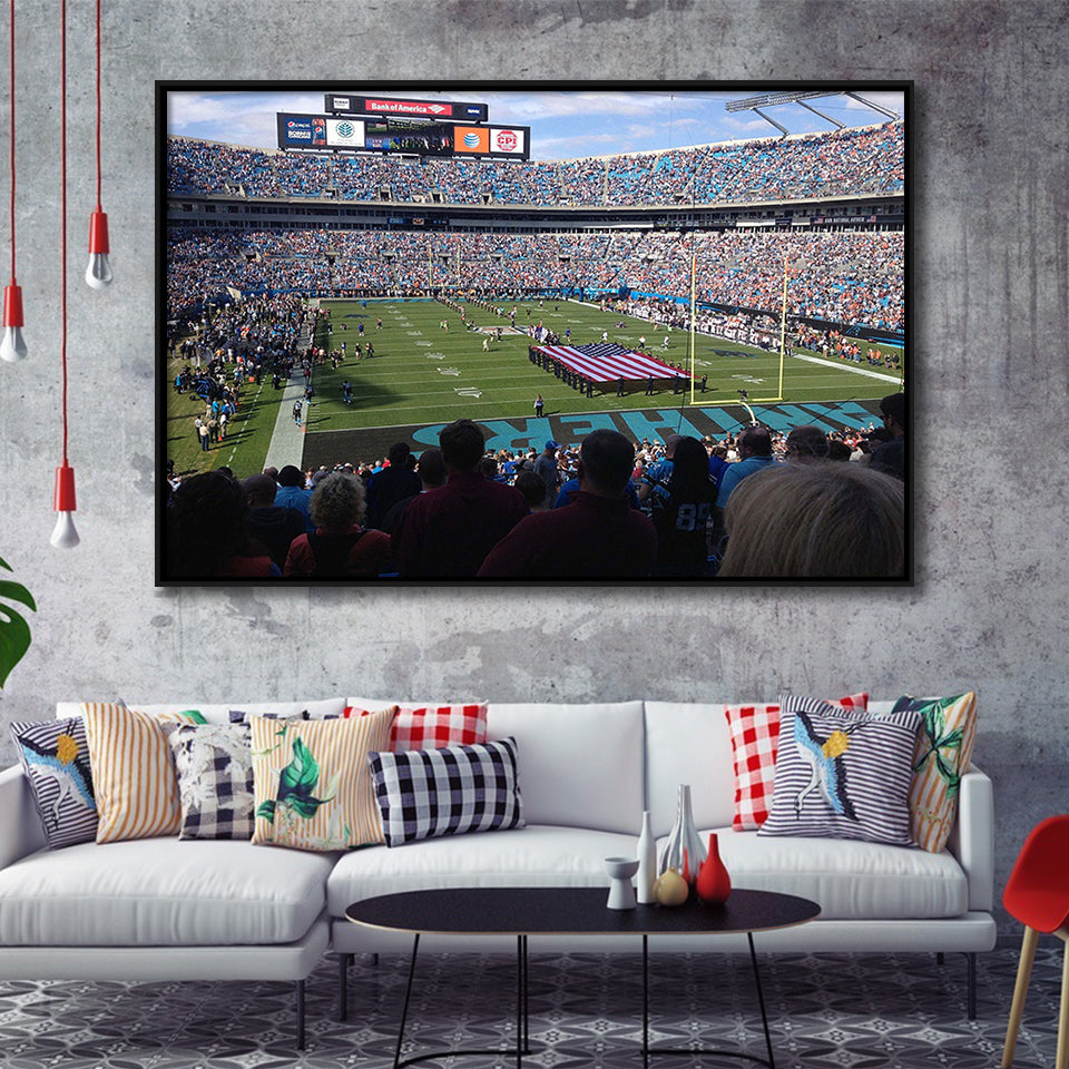 Bank Of America Stadium Framed Canvas Prints Carolina Panthers Wall Art,Sport Stadium Art Prints, Fan Gift