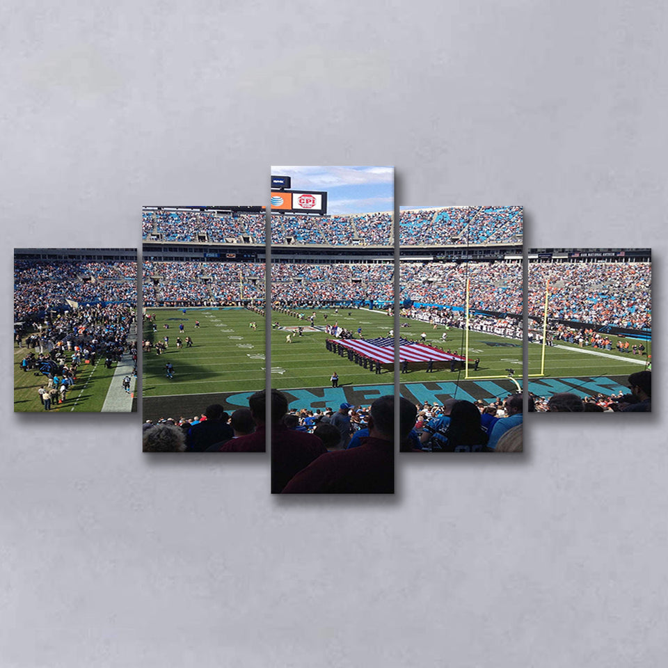 Bank Of America Stadium Canvas Prints Carolina Panthers Wall Art,Multi Panels,Sport Stadium Art Prints, Fan Gift