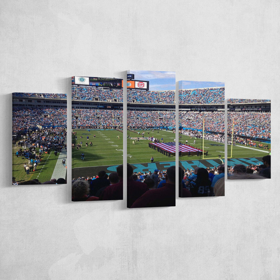 Bank Of America Stadium Canvas Prints Carolina Panthers Wall Art,Multi Panels,Sport Stadium Art Prints, Fan Gift