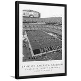 Bank Of America Stadium Carolina Panthers Football Lovers Black And White Art Framed Art Prints Wall Art Decor, Framed Picture