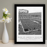 Bank Of America Stadium Carolina Panthers Football Lovers Black And White Art Framed Art Prints Wall Art Decor, Framed Picture