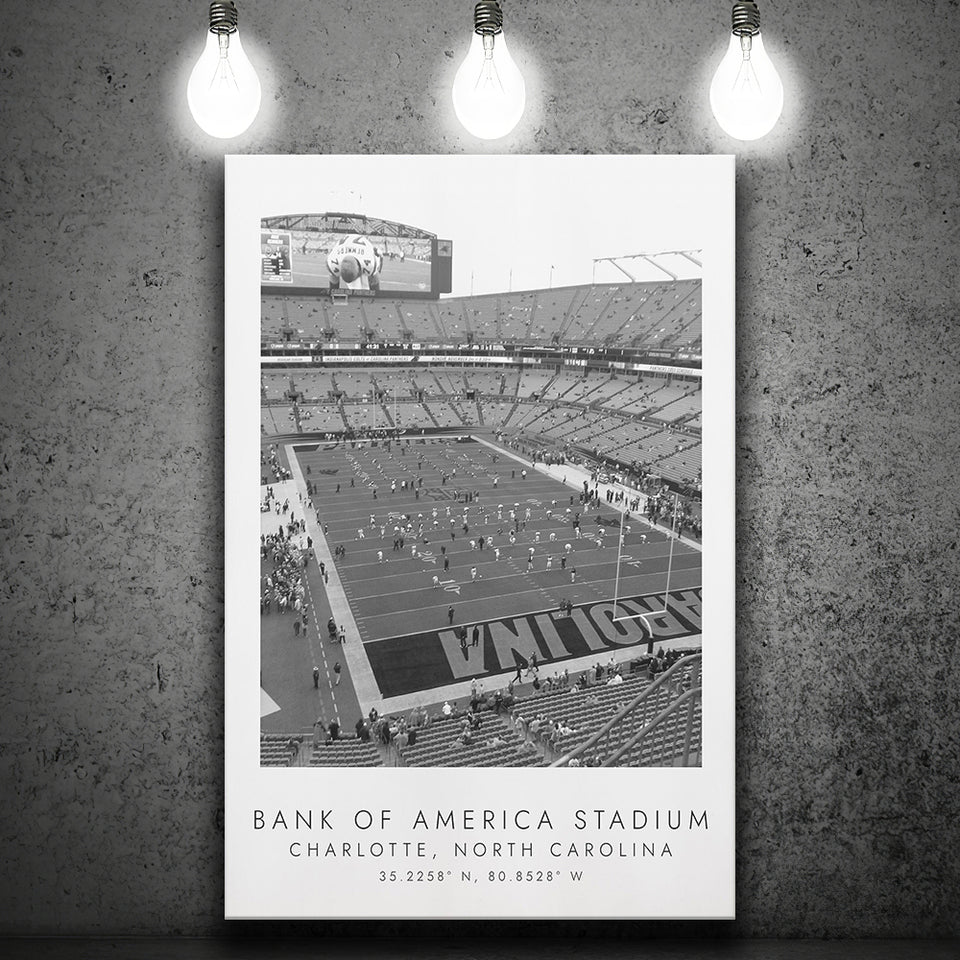 Bank Of America Stadium Carolina Panthers Football Lovers Black And White Art Canvas Prints Wall Art Home Decor