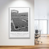 Bank Of America Stadium Carolina Panthers Black And White Art Framed Canvas Prints Wall Art Home Decor, Floating Frame